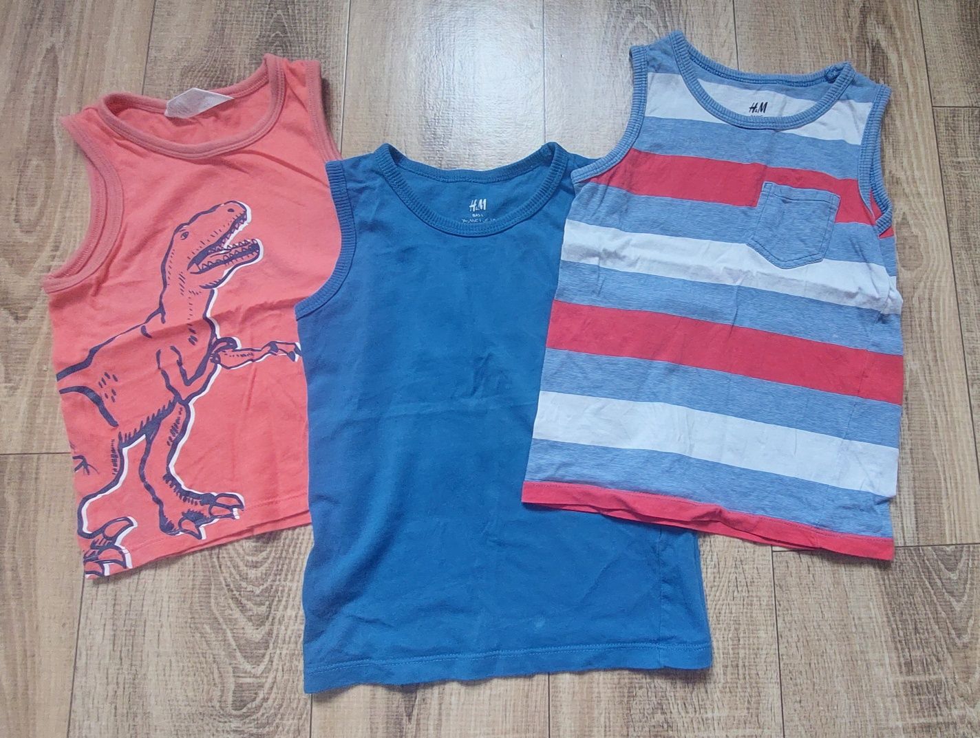 3szt podkoszulki h&m dinozaury 98 104 i 110 bluzka koszulka zestaw