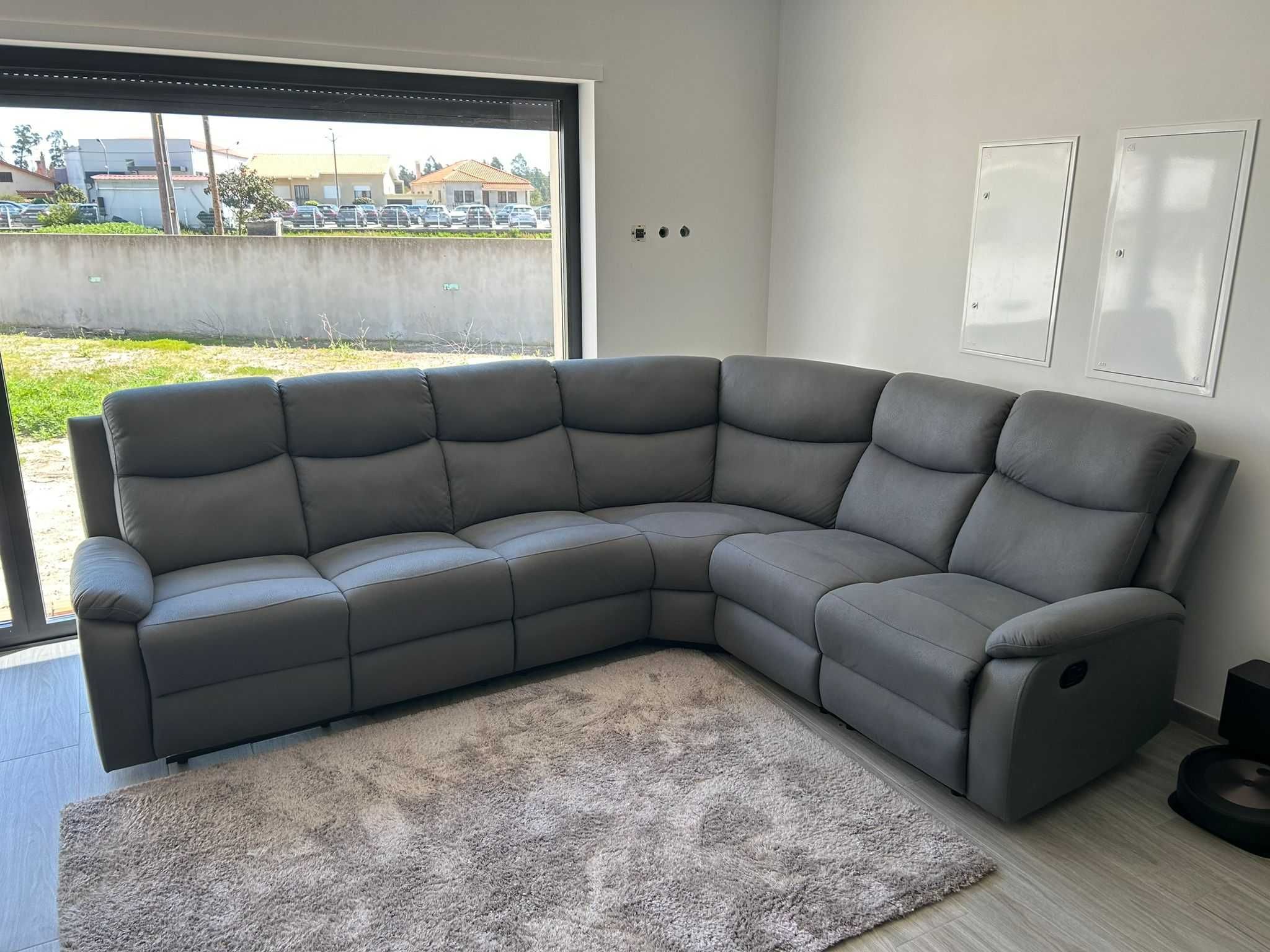 Sofa canto com relax indiana polis