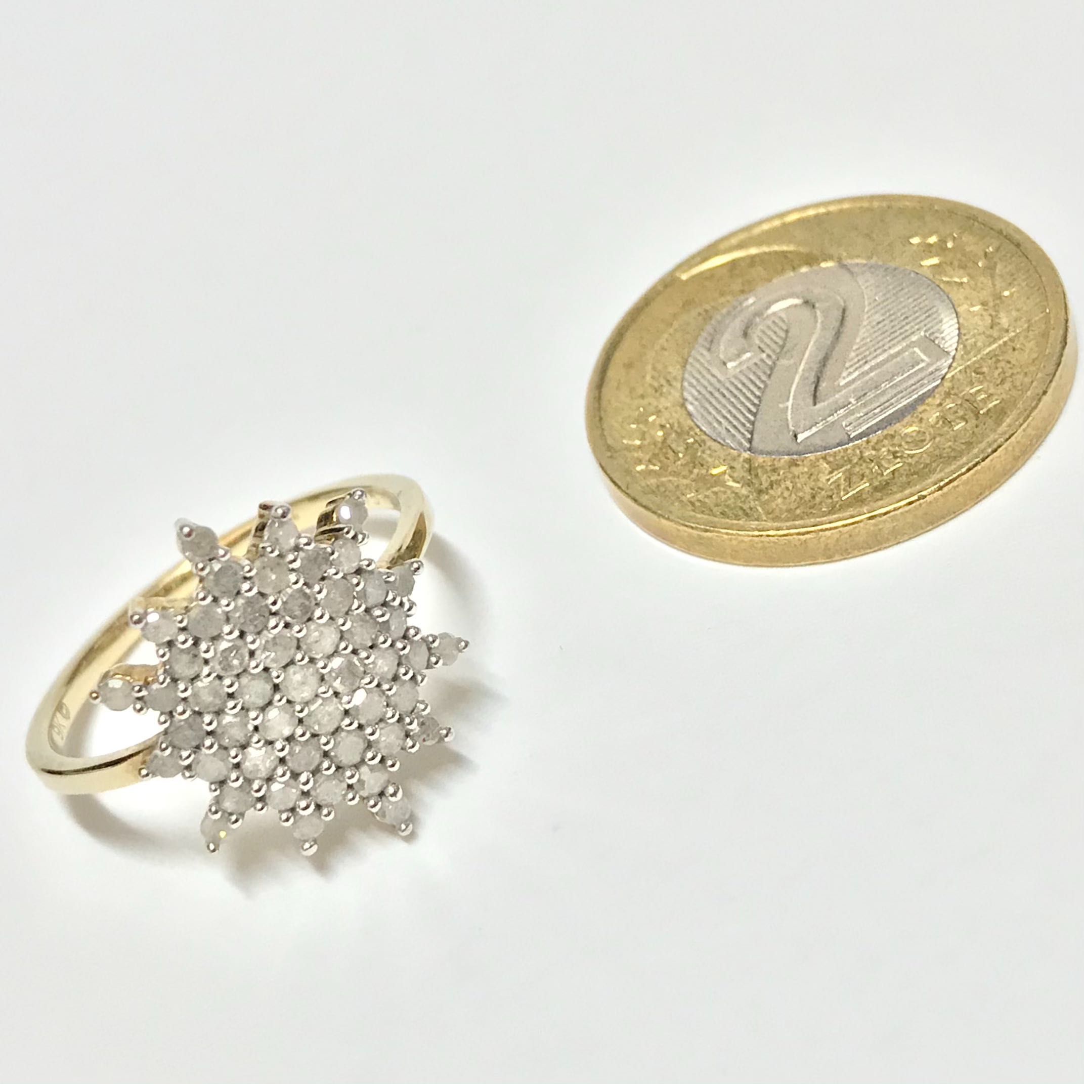 Złoty PIERŚCIONEK 9K cudowne BRYLANTY 0.75ct CUD