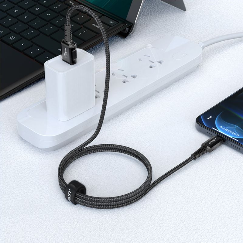 kabel przewód mfi do iphone usb - lightning 2.4a 1.2m czarny