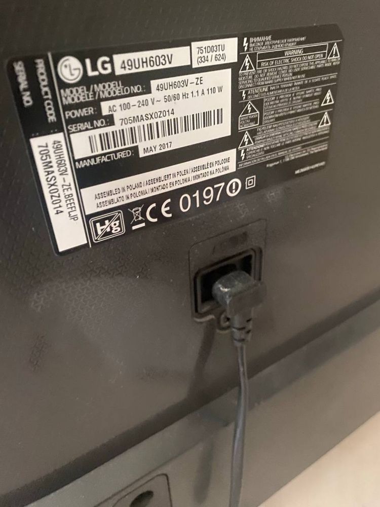 LG 49UH603V телевизор/ телевізор