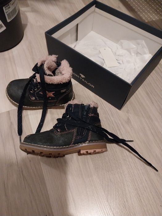 Buty dziecięce zimowe, skórzane, Tom Tailor