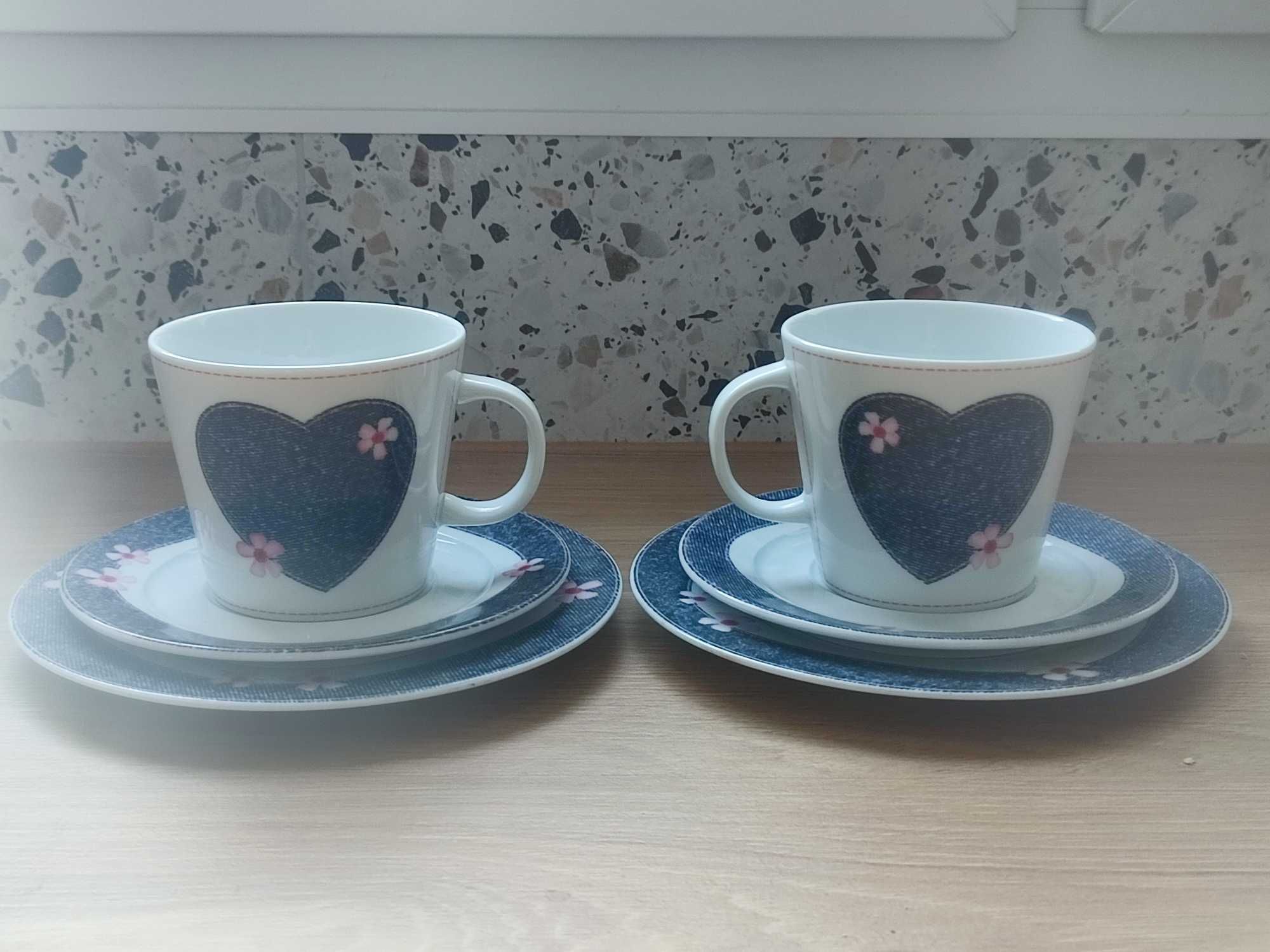 Dwie filiżanki z talerzykami Lubiana
