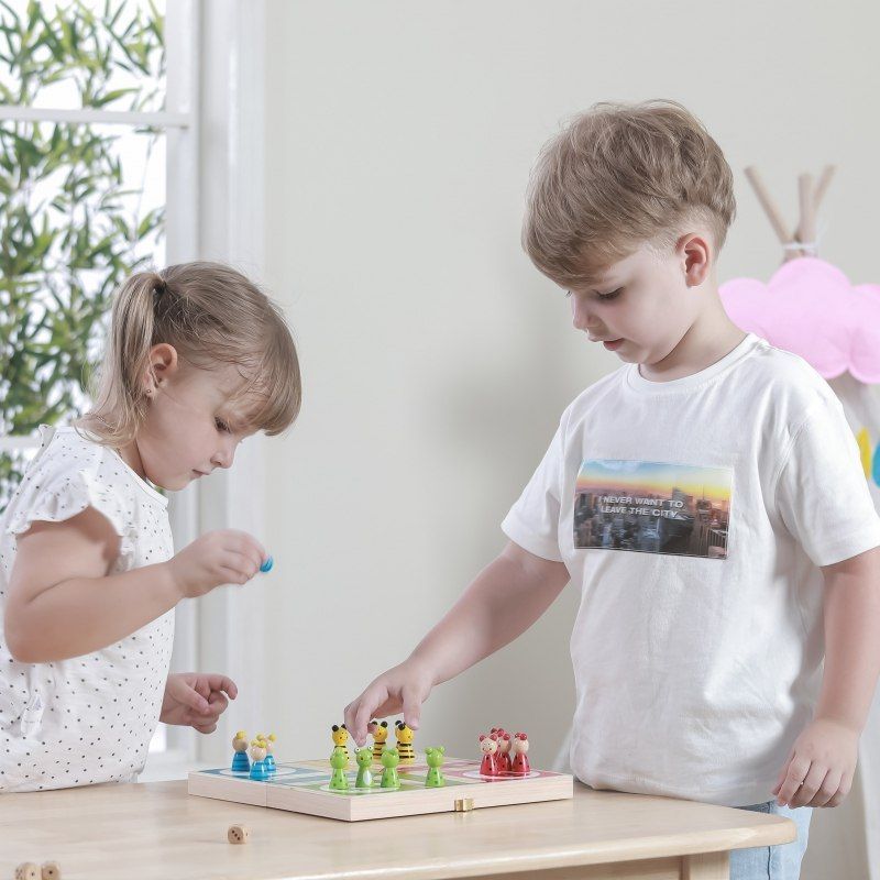 Drewniana gra Ludo Chińczyk Viga Toys