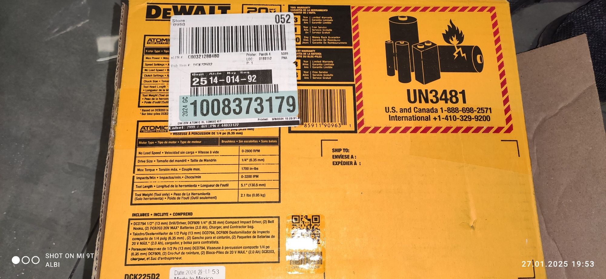DeWalt zastaw 20v  usa