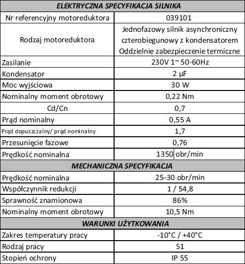 Motoreduktor NEMO 230V do mieszadła schładzalnika na mleko