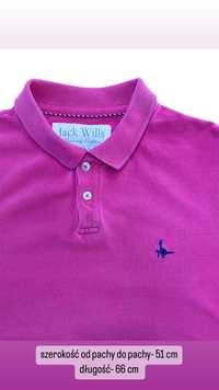 T-shirt polo krótki rękaw Jack Wills M różowy biskupi kołnierzyk
