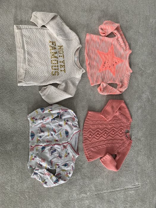 98 zestaw bluzeczki sweter rozpinany wciągane bluzka ubranka h&m f&f