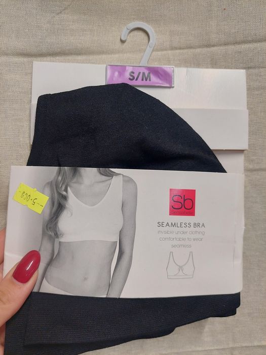 Sensabelle. Biustonosz damski bezszwowy,komfortowy czarny. Rozmiar S/M