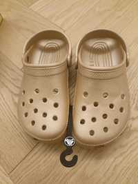 Crocs Cayman klapki M3/W5 35 36 nowe złote buty