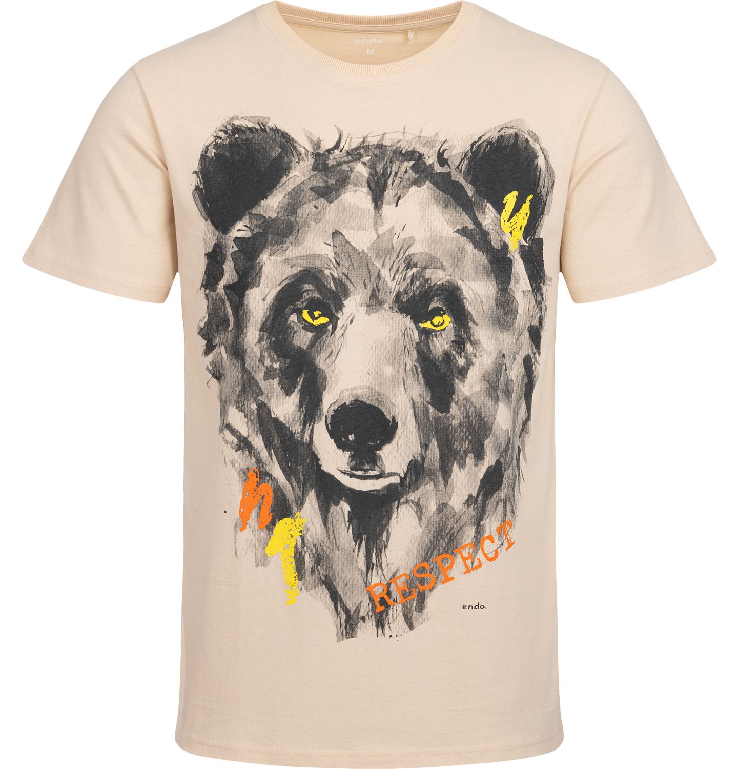 T-shirt Koszulka męska L Brzoskwiniowy Niedźwiedź z nadrukiem Endo