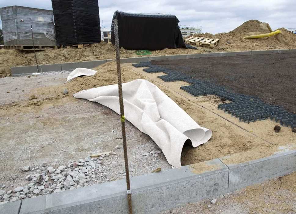 GEOWŁÓKNINA Drogowa 300g BIAŁA 200cm x 50m Włóknina pod Kostkę Drogi