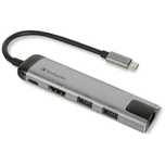 Verbatim Adapter Hub USB-C - USB-C/      2xUSB-A 3.0/HDMI/Eternet alu