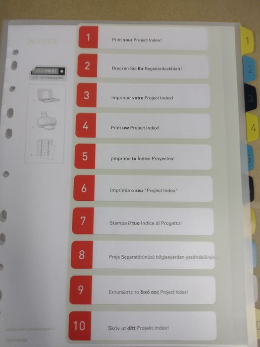 Separatory zakładki do segregatora A4