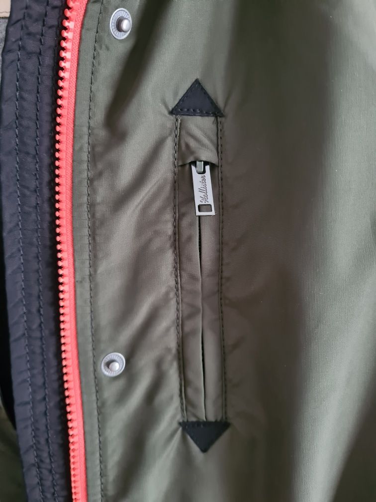 Cudowna wodoodporna parka Hollister r. XS 34 khaki kurtka super jakość