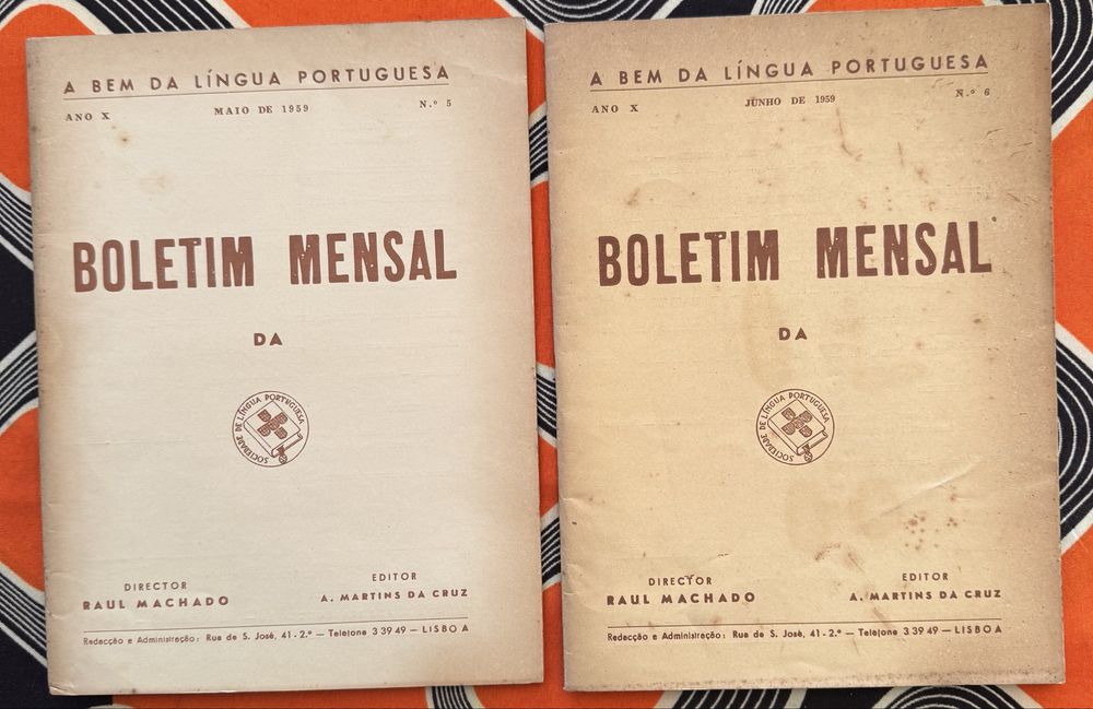 Boletim mensal  "A Bem da Língua Portuguesa” 1959