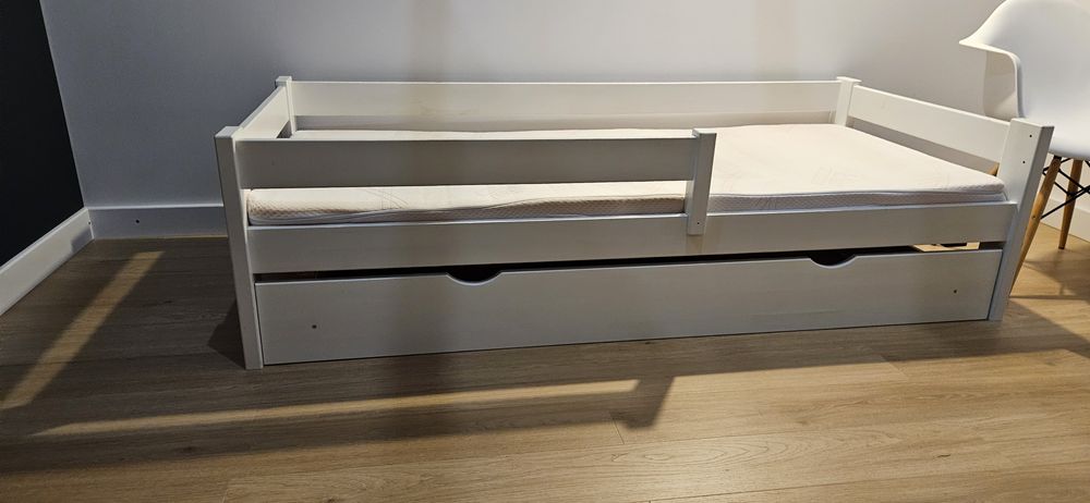 Łóżko dziecięce 180x80 białe z szufladą