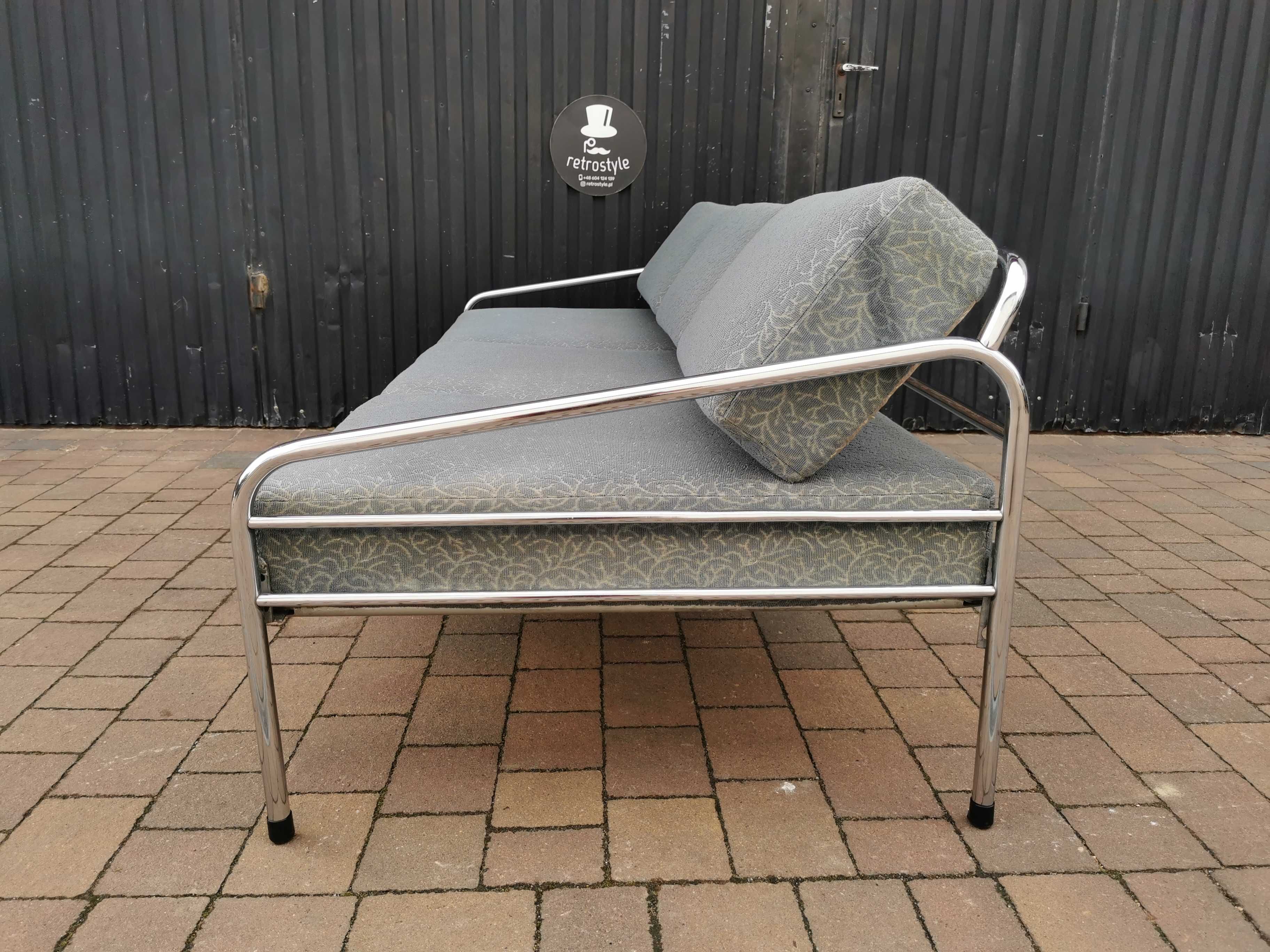 Sofa chrom Hynek Gottwald/ KOVONA Czechosłowacja '30, Bauhaus, Prl