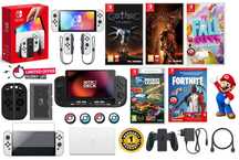 Nintendo SWITCH Oled 64GB White + 5 gier + Nitro Deck + case + szkło