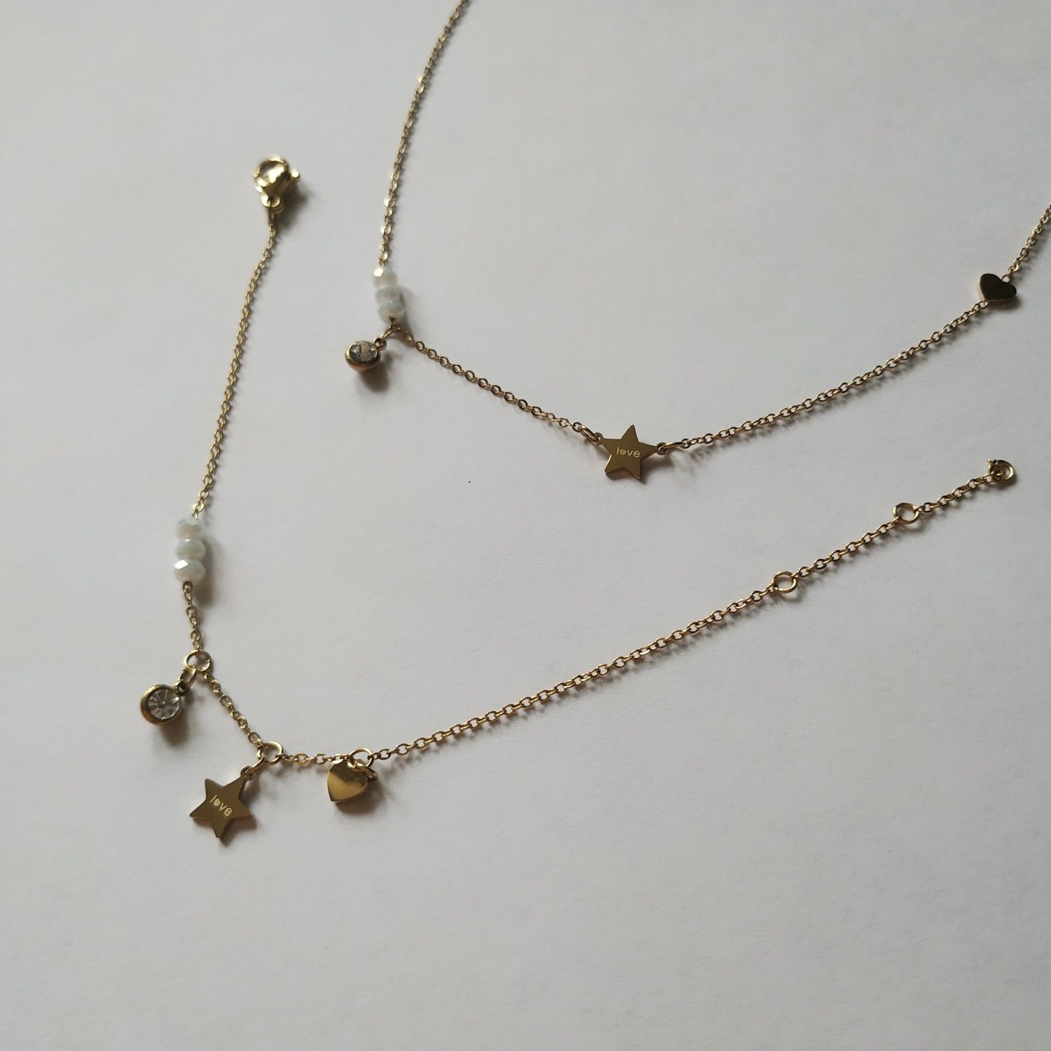 Zestaw biżuterii złotej naszyjnik + bransoletka