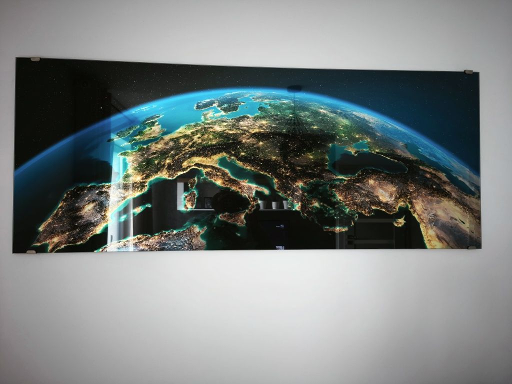 Obraz na szkle GLASSPIK Globe 50X125 mapa świata, glob