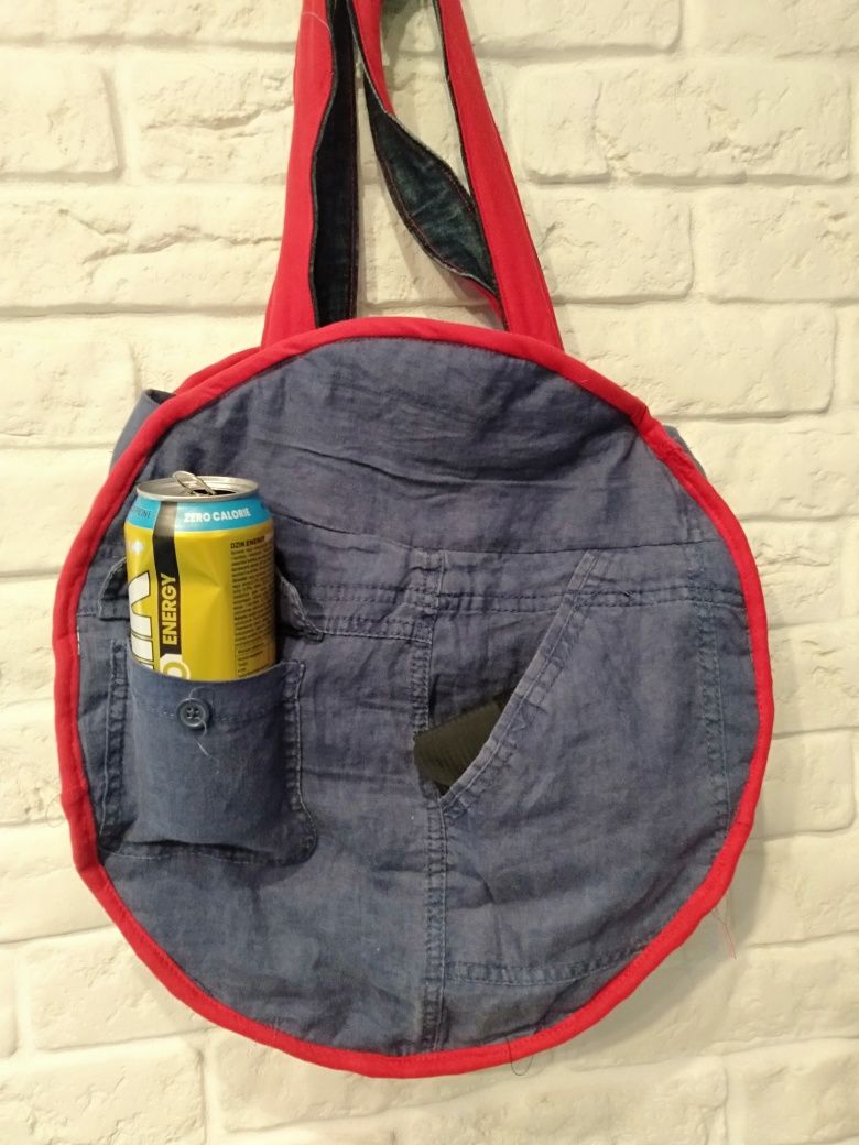 Torba na ramię kratkowo handmade