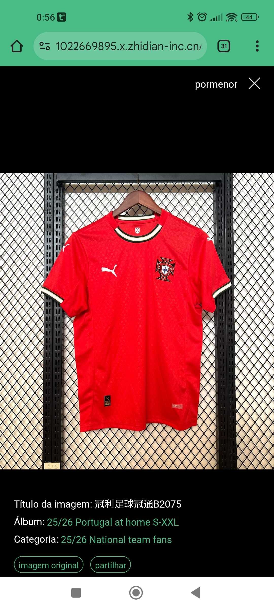 Camisolas futebol