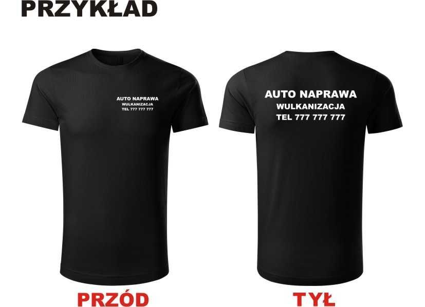 Koszulka z nadrukiem T-SHIRT Roboczy REKLAMOWY BHP BLUZY CZAPKI