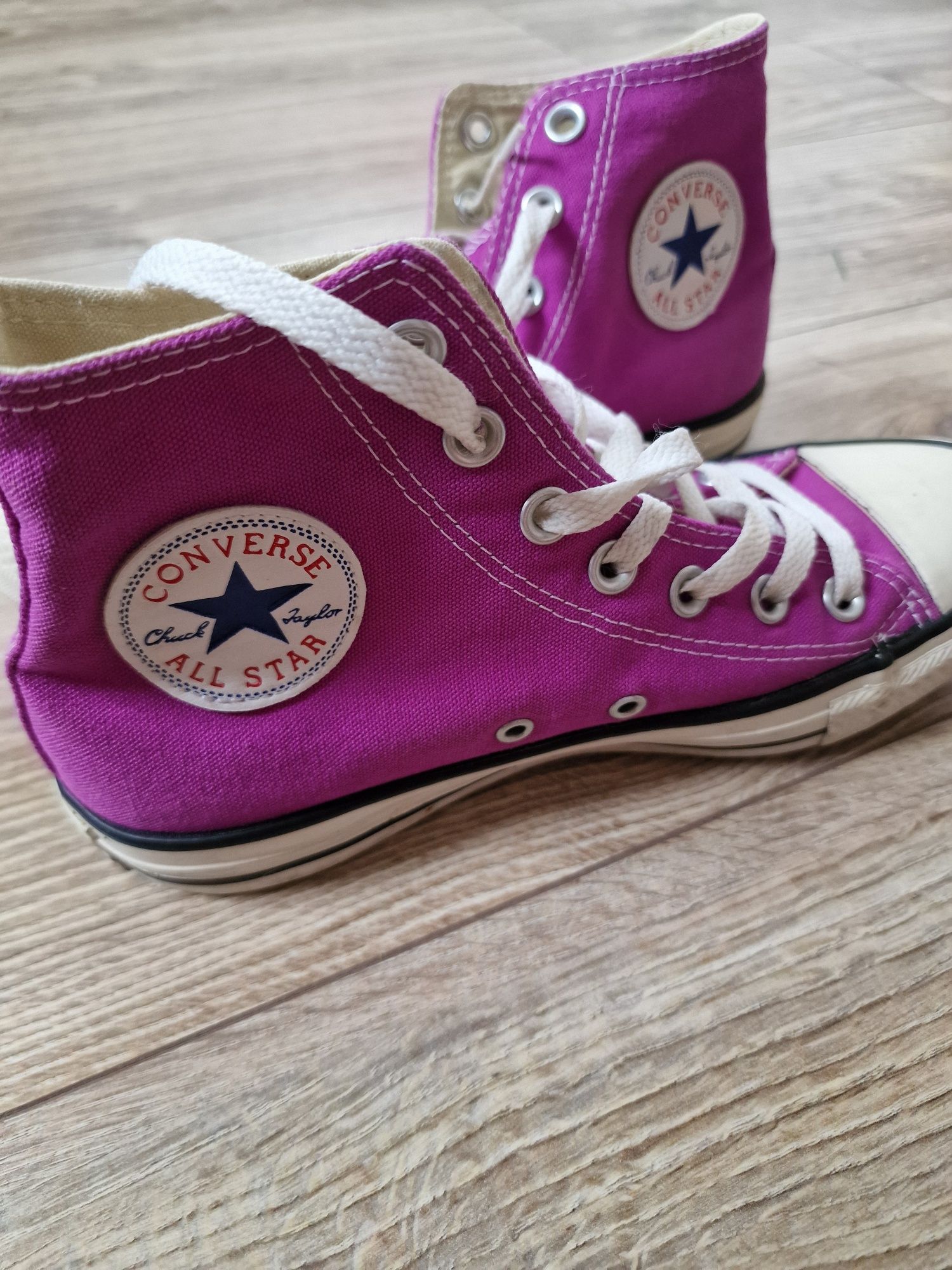 Fioletowe trampki Converse wysokie 37,5 24cm