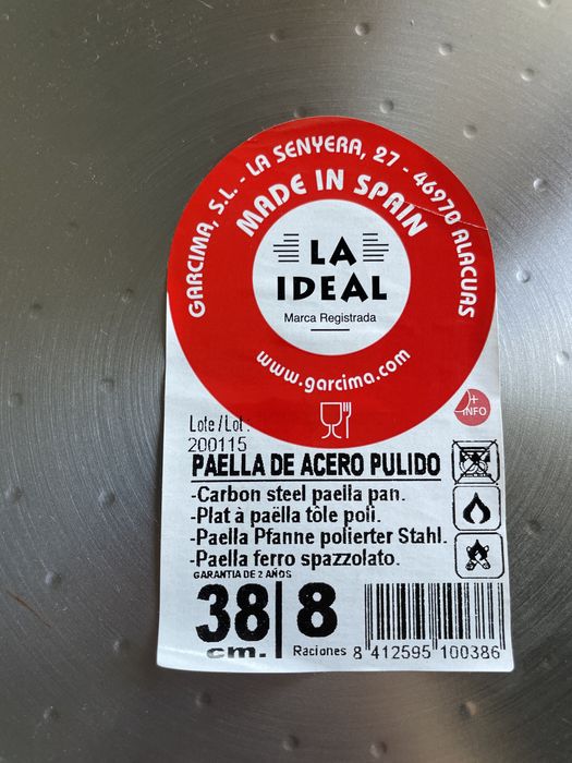 Tacho para paella NOVO