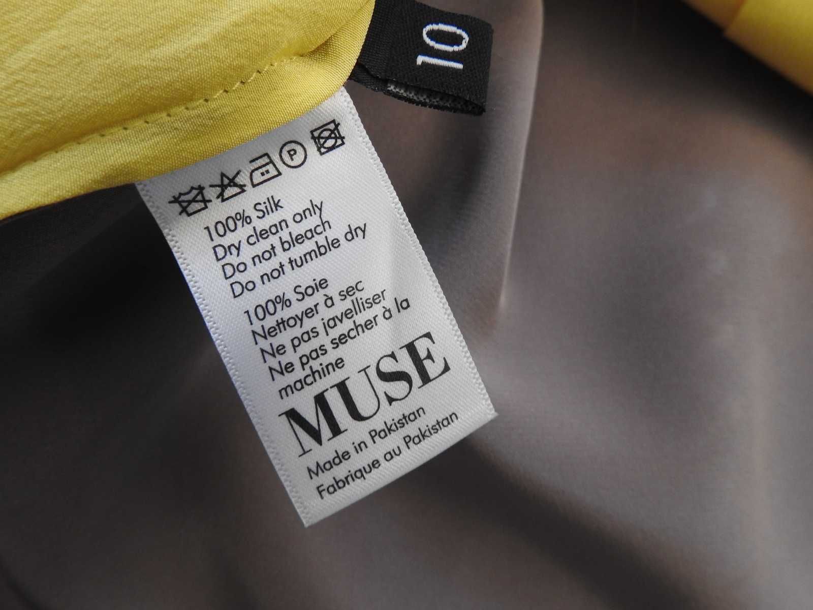 Muse jedwabna prosta sukienka tunika jedwab silk soie M L