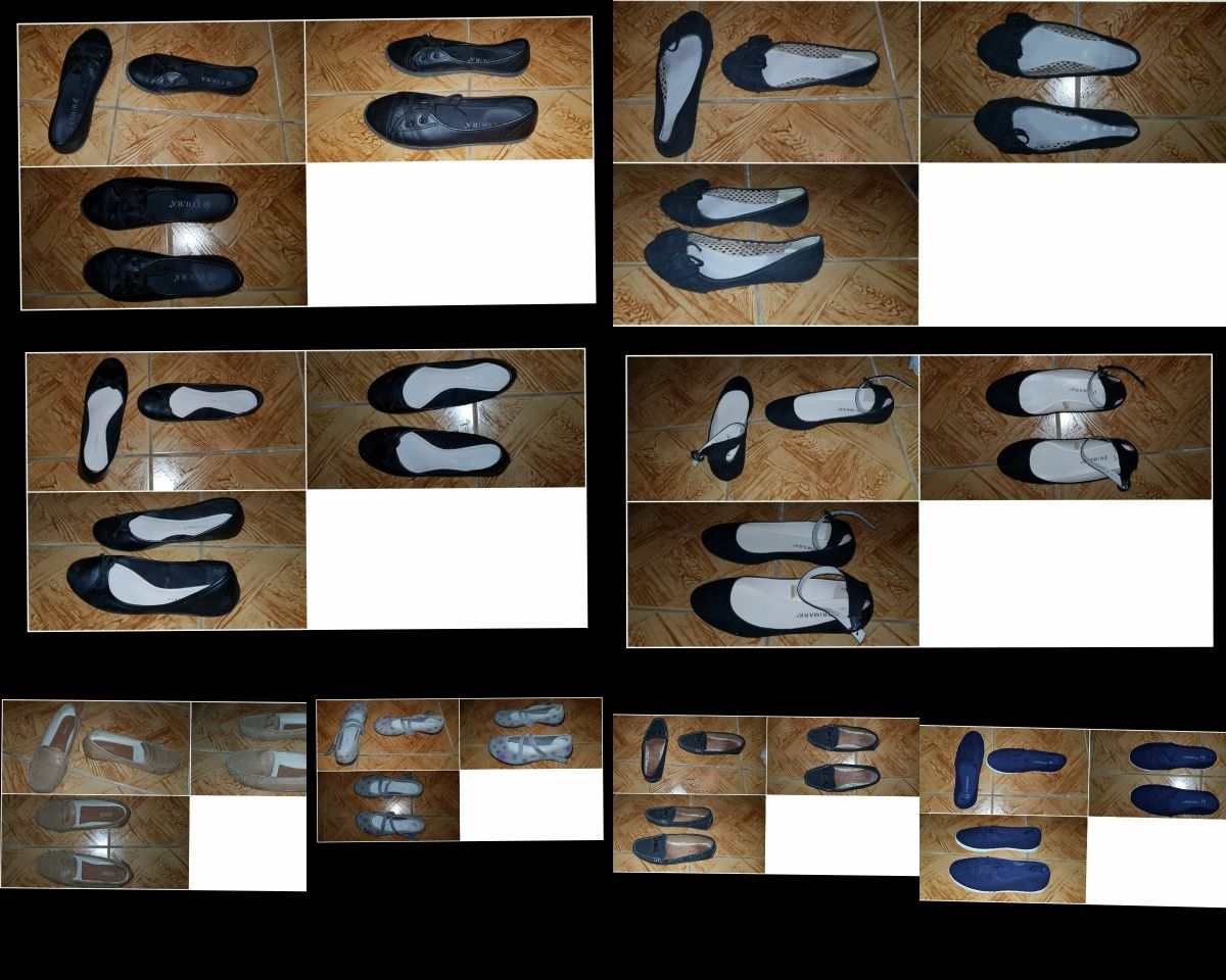 Sapatos rasos bejes pretos cinzentos - tamanho 37 / 38 / 39 (varios)
