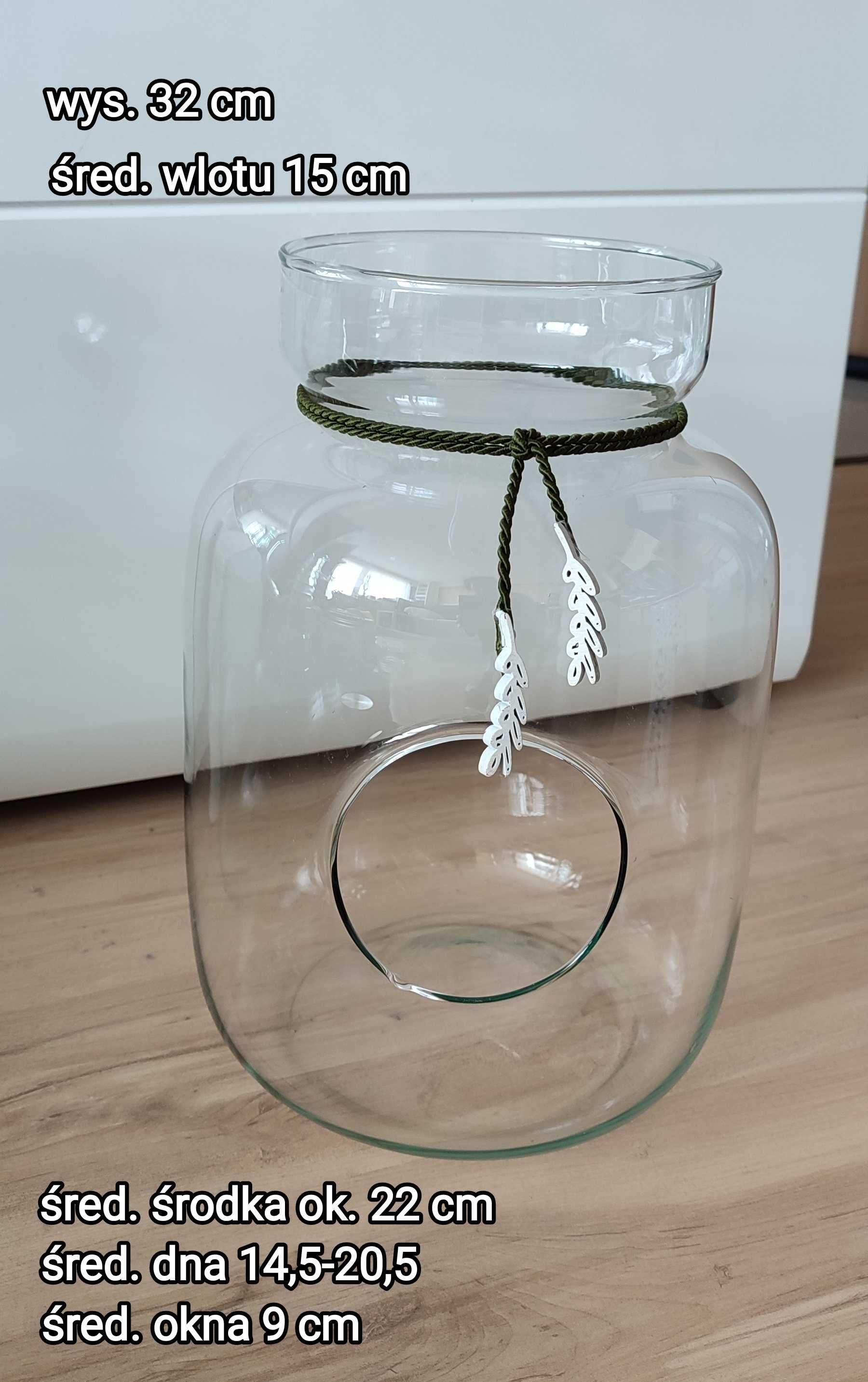 Słój wazon do lasu ogrodu w szkle wys 32 cm śr 22 cm