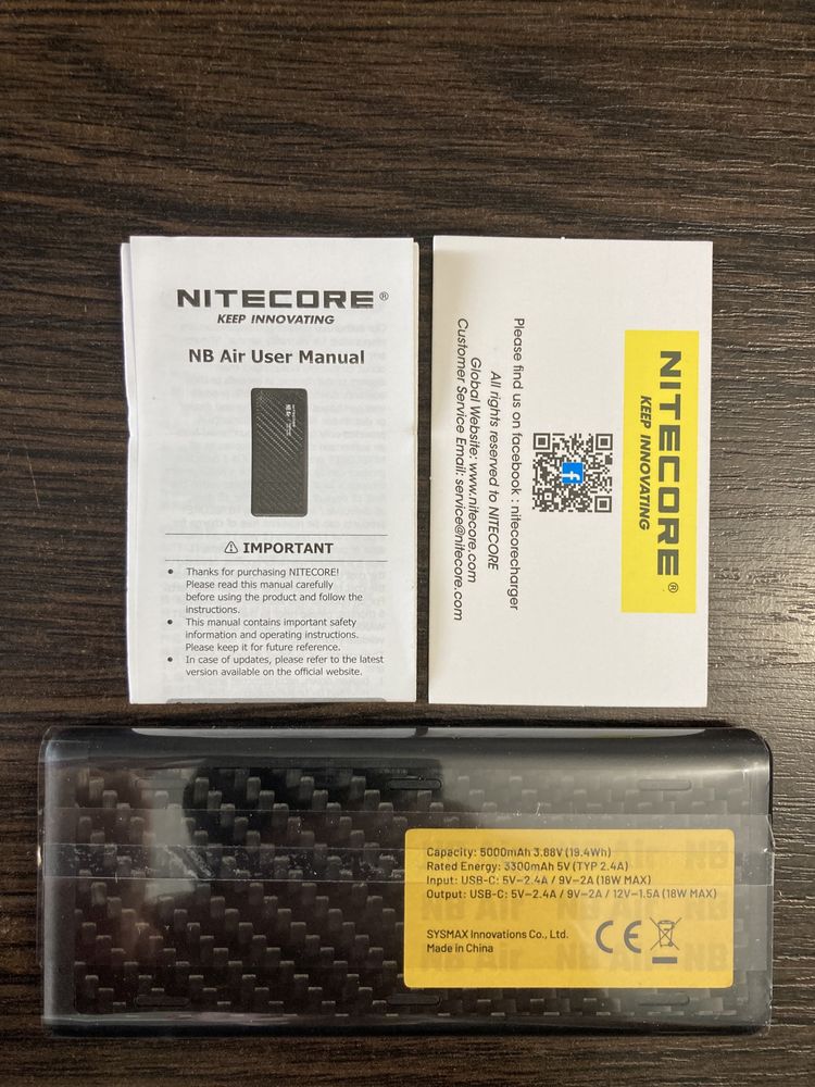 Зовнішній зарядний пристрій Power Bank Nitecore NB AIR QC 3.0, 5000mAh