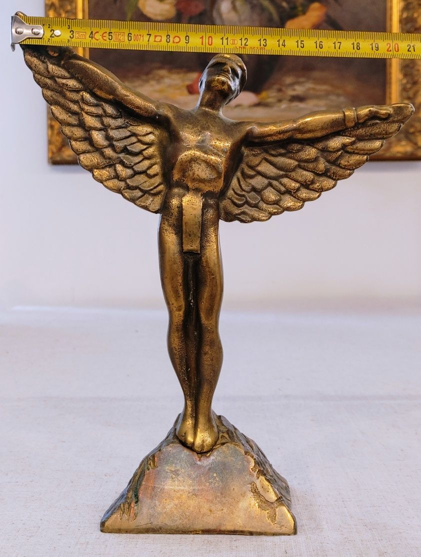 Mosiężny IKAR figura z mosiądzu skrzydła mężczyzna figurki retro