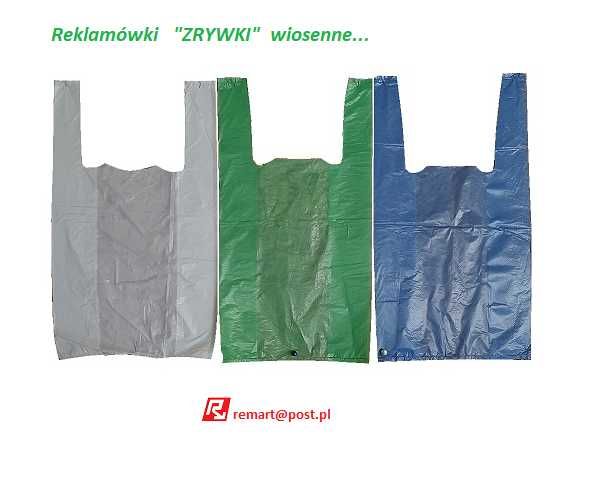 reklamówka zrywka 25/45 niebieska HDPE torba na zakupy