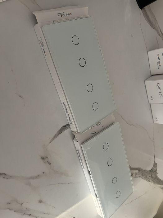 włączniki dotykowe szklane wifi bez n tuya smart life biały