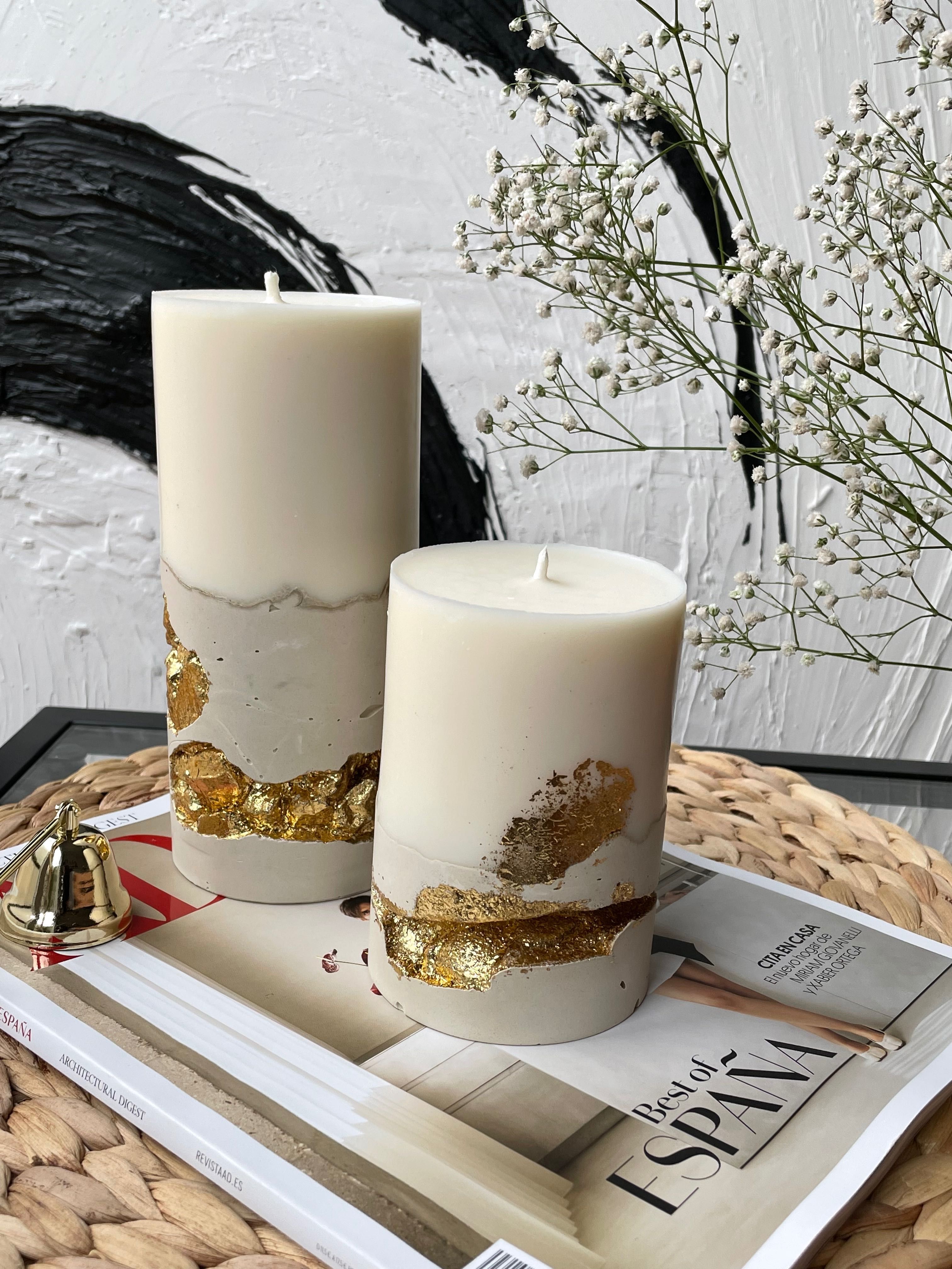 Velas decorativa artesanais\Decorative Concrete Pillar soy wax candles