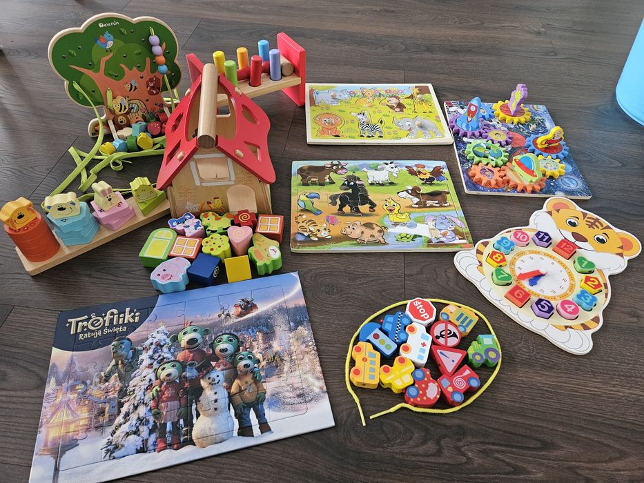 Zabawki drewniane dla dzieci zestaw