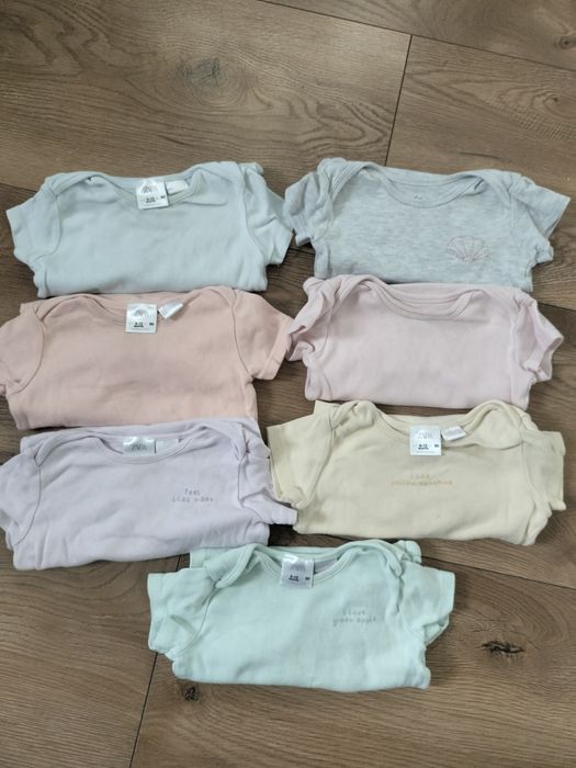Duży zestaw body krótki rękaw 74/80 Zara 5.10.15