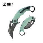 Nóż składany Kubey Wrath Jade G10, Blackwashed 14C26N by MUZI Design (