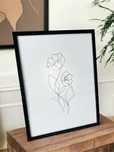 Obraz plakat kwiaty 30x40 drewniana czarna rama