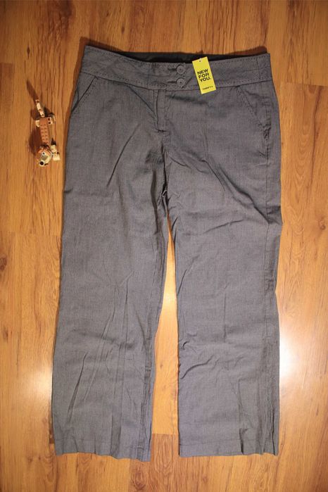 Spodnie Monsoon r. 40 szare eleganckie długie w paski bawełna nowe