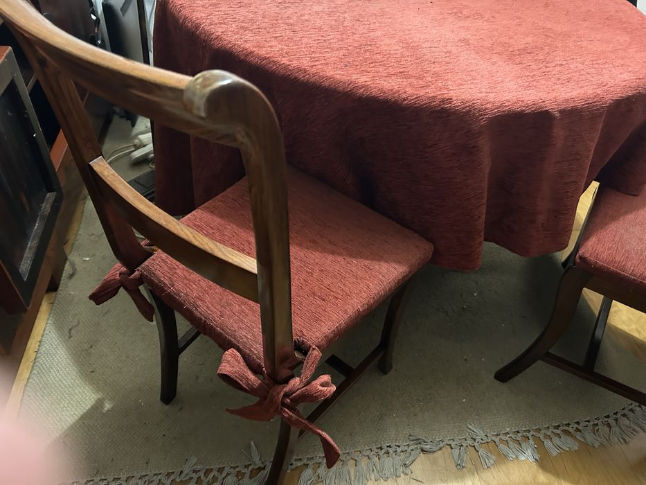 Mesa jantar extensivel com 6 cadeiras madeira macica