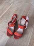 Buty na obcasie pomarańczowe