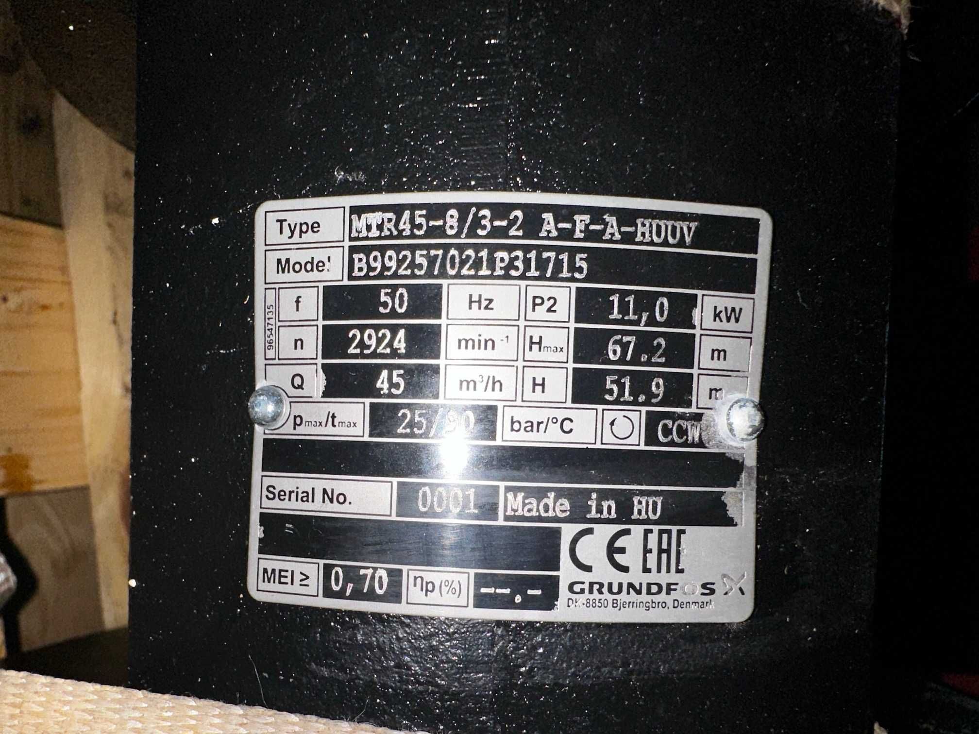Pompa Grundfos zanurzeniowa 11 kw MTR 45-8/3  A-F-A-