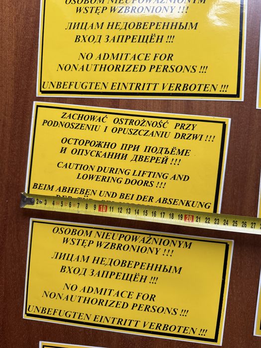 Nieupoważnionym osobom wstęp wzbroniony nalepki bhp