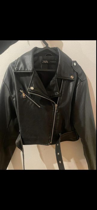 Casaco de Couro Preto
