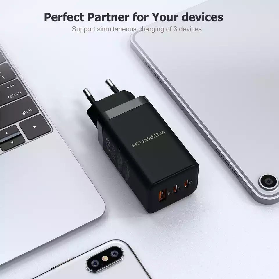 Зарядное Xiaomi 65W GaN Pro WEWATCH QC зарядка PD MacBook air