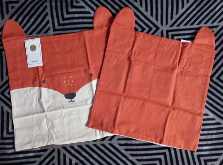 NOWE 2x poszewka hm h&m home lis lisek las fox metka
